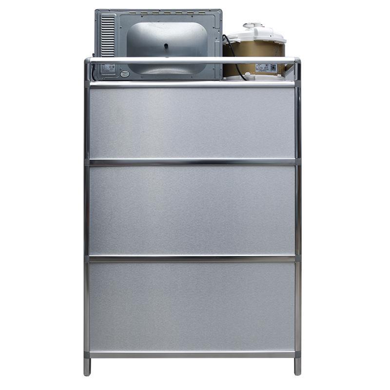 鑫环境 1120*650*450mm碗柜 收纳简易不锈钢碗柜放碗家用经济型铝合金厨房储物柜多功能餐边柜高清大图