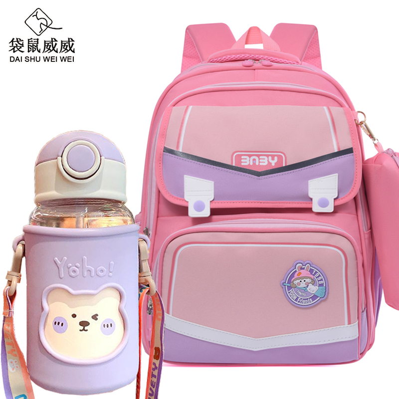 袋鼠威威 学生书包 送大容量卡通水杯 XFH2383-2高清大图