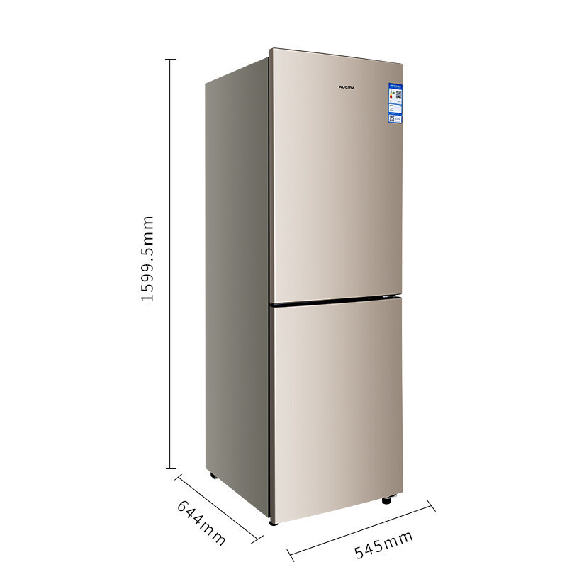 澳柯玛(aucma)bcd-226wh 冰箱 226升小型双门 时尚炫金家用冰箱 风冷