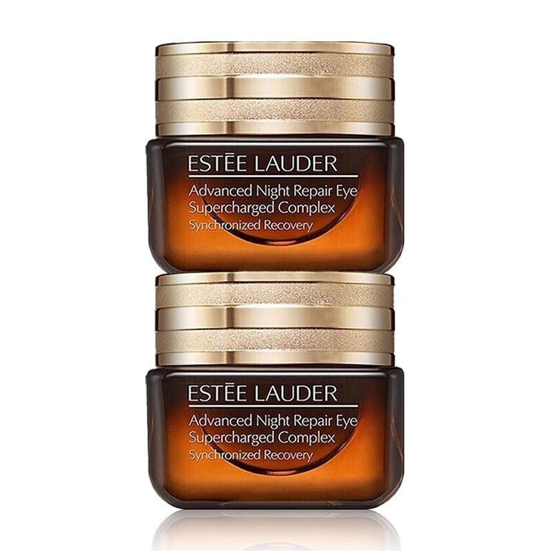 雅诗兰黛(Estee Lauder)小棕瓶眼霜 改善眼袋改善黑眼圈紧肤淡皱提拉紧致 小棕瓶抗蓝光新款眼霜15ml 两瓶装