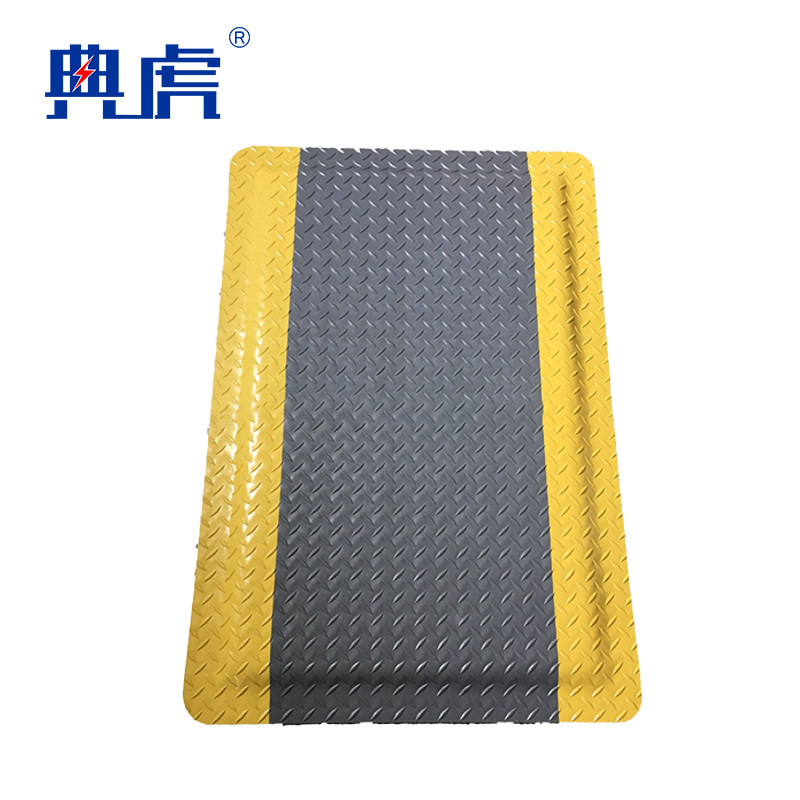 典虎 防静电抗疲劳地垫 黄边灰色 600*900*20mm 件高清大图