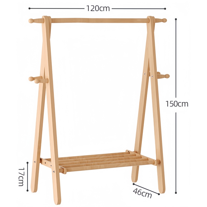 晨磊榉木衣帽架120*46*150cm/个高清大图