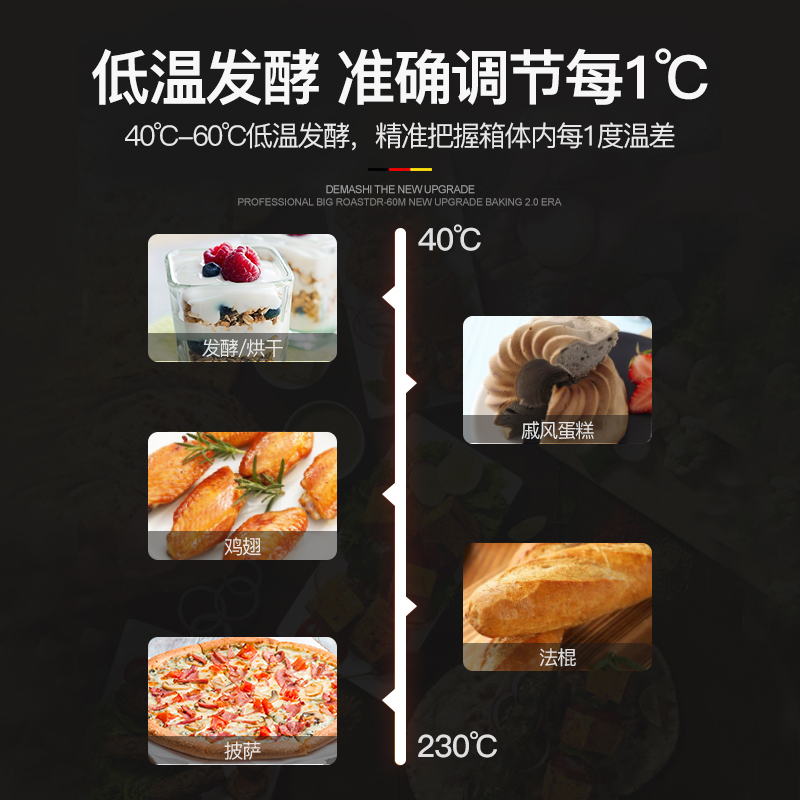 德玛仕(DEMASHI) 商用电烤箱 DR-60M 商用 烘焙披萨蛋挞面包家用大烤箱(60L智能触控)