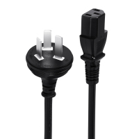 包尔星克PowerSync 三插电源线直头黑色1米纯铜电脑主机显示器品字尾三孔