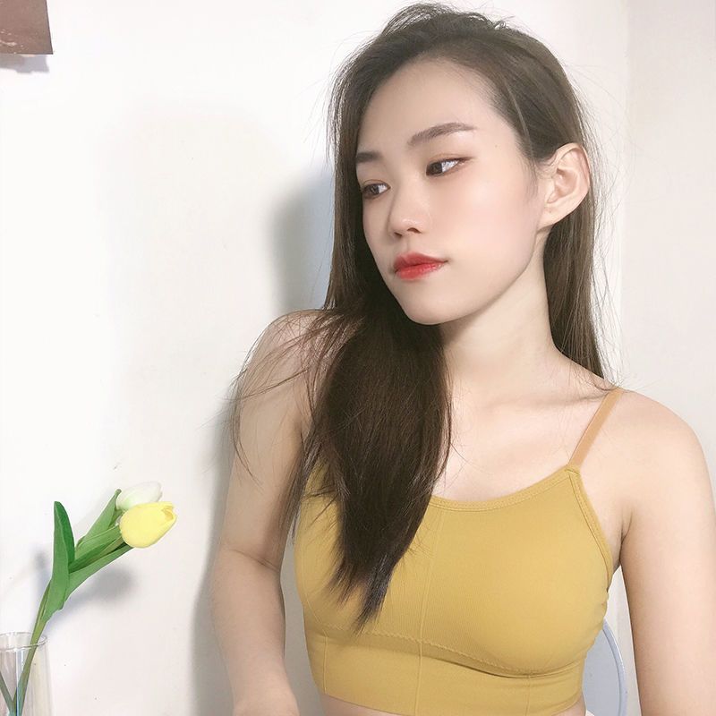 卡卡u型美背小吊带网红背心女夏内搭打底外穿上衣带胸垫内衣