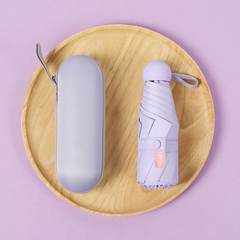 胶囊太阳伞女防紫外线遮阳晴雨伞两用迷你五折叠超轻小巧便携高清大图