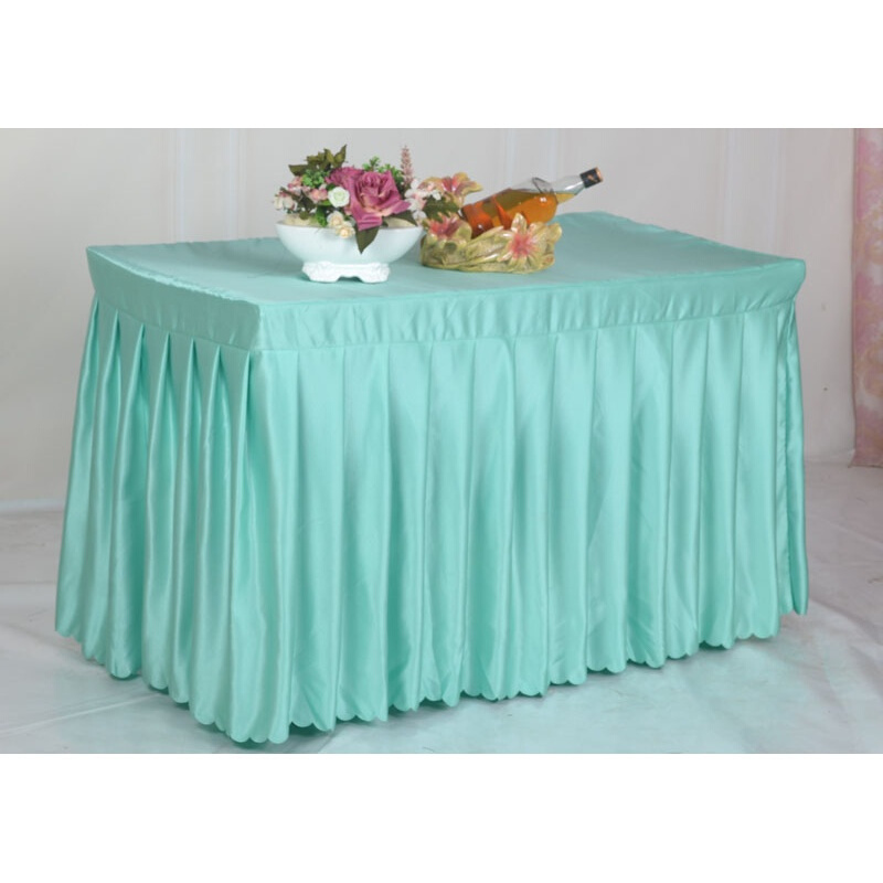 定做酒店桌布桌裙婚庆签到桌自助餐加厚缎面贡缎桌裙台裙会议桌布粉红