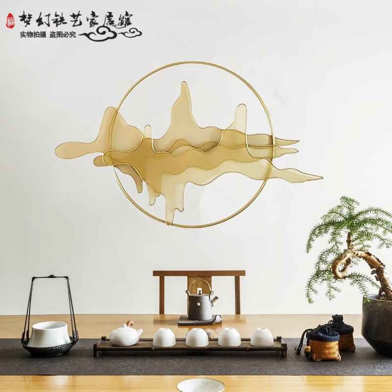 中式金属壁饰创意家居客厅背景墙面装饰铁艺山影玄关墙饰装饰挂件 三维工匠 C款110*75高清大图