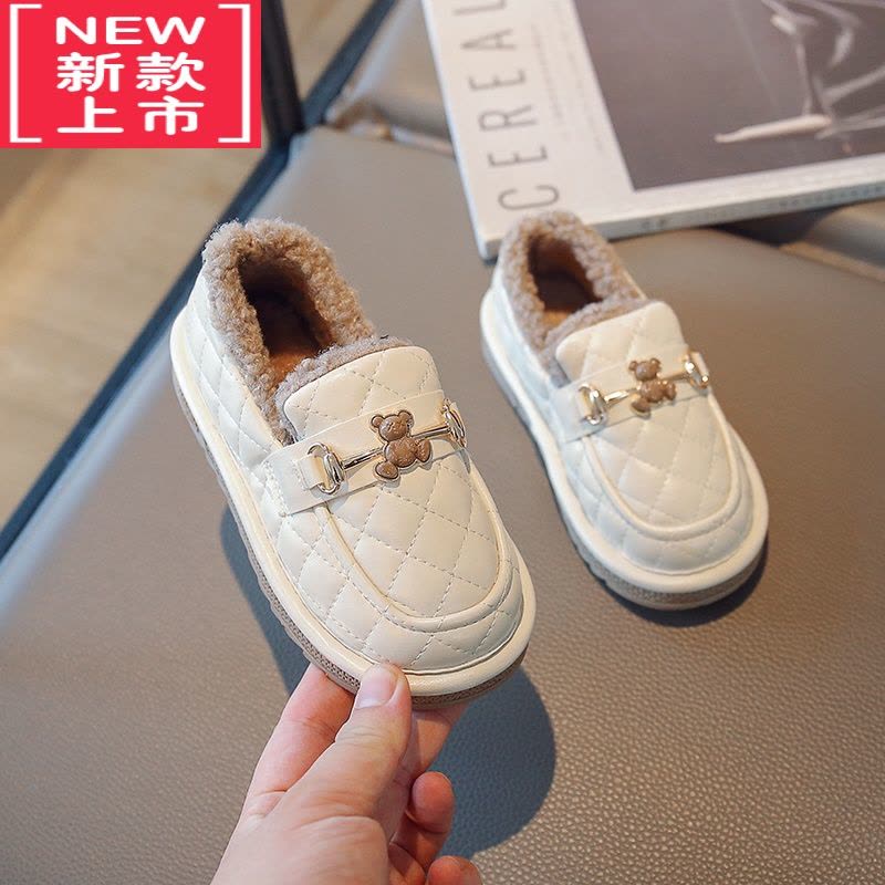 可莉允女童棉鞋2022年冬季新款加绒加厚保暖防滑雪地靴中大童公主豆豆鞋图片