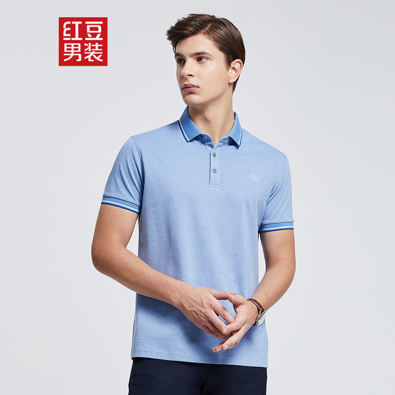 hodo红豆男装男士短袖polo衫夏季新款抗菌花纱短袖polo衫男