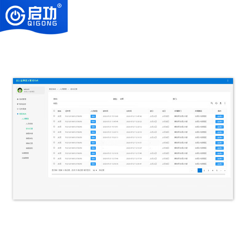 启功人员请销假车辆派遣管理系统人车出入管理方案营区单位管理信息采集系统高清大图