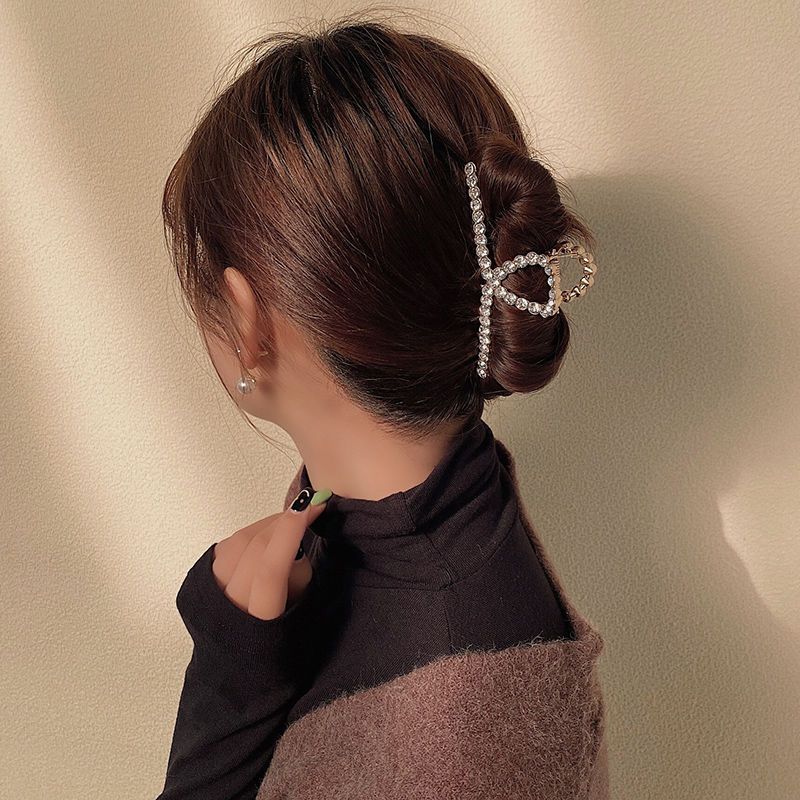 12金色猫咪金属法式发抓后脑勺盘发抓夹韩国发夹气质头发夹子大小号