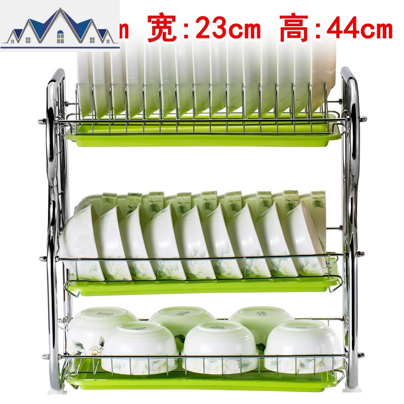 用品置物架收纳碗碟架碗架沥水架三层架厨房架碗柜滴水晾放碗筷架 三维工匠高清大图