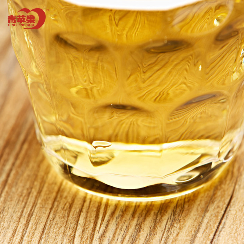 青苹果玻璃杯 无铅透明酒杯啤酒杯 大容量560ml 耐热玻璃菠萝饮料杯8只装