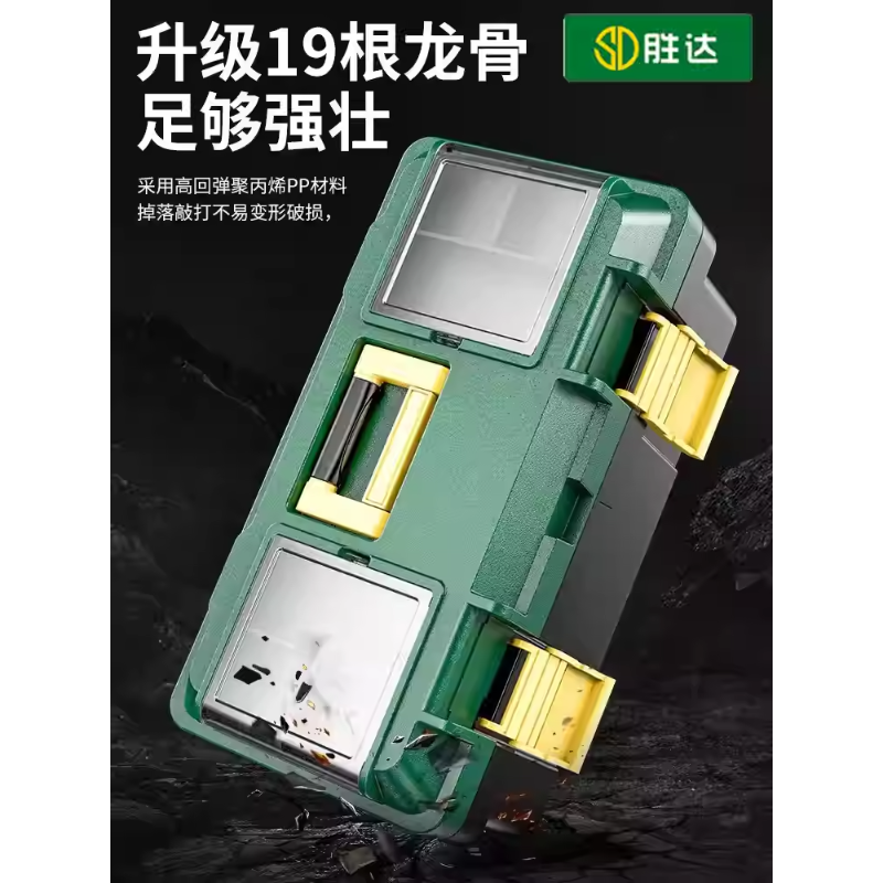 胜达五金工具箱多功能家用维修安装师傅车载收纳加大工具箱套装盒高清大图