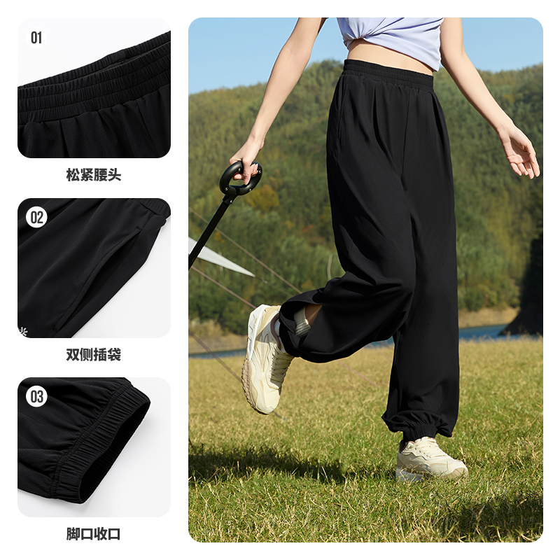 361°防晒裤女夏季新款宽松透气长裤直筒休闲裤冰丝跑步运动裤女裤高清大图