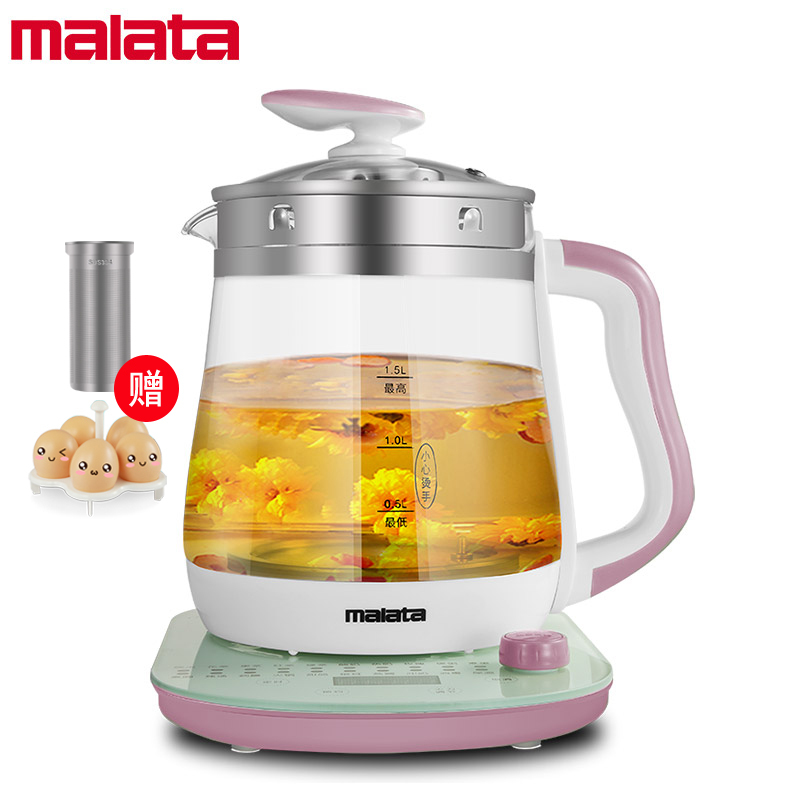 万利达(malata)1.5L多功能养生壶加厚高硼硅玻璃电煮茶壶烧水煮茶器煎药壶电水壶WLD-YS1831F