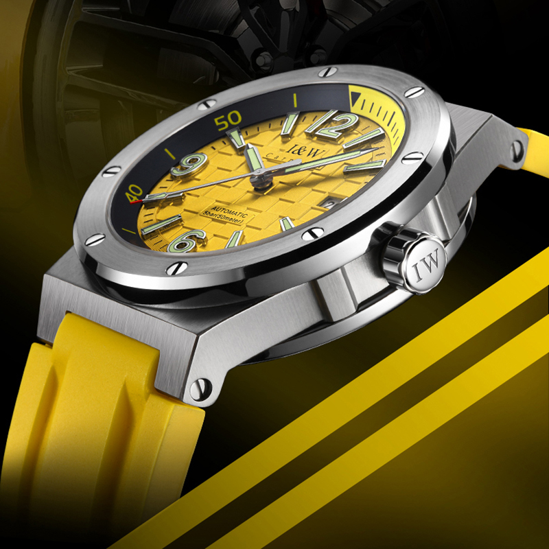 [大黄蜂]瑞士i&w carnival品牌手表全自动机械表男表新品防水橡胶