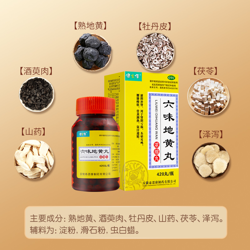 一瓶]健之佳 六味地黄丸(浓缩丸) 420丸 滋阴补肾 用于肾阴亏损 头晕耳鸣高清大图