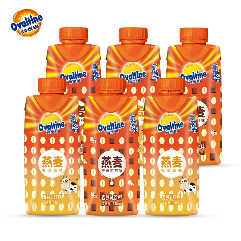 阿华田可可味燕麦麦芽乳饮料网红儿童早餐巧克力牛奶饮品330ml*6瓶