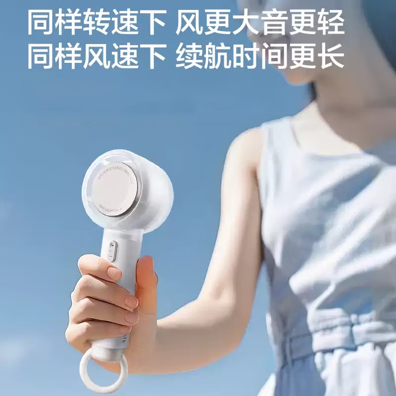 艾美特(Airmate)手持风扇迷你直流2000mAH五档挂脖8H长效续航电风扇粉色FREE1-2高清大图