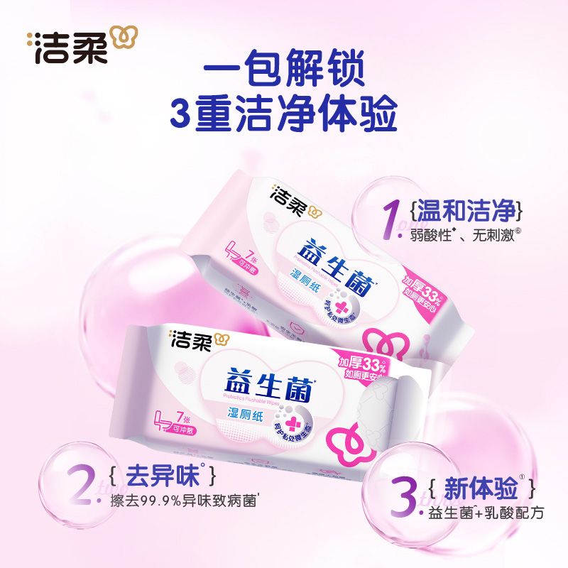 洁柔湿厕纸7片*8包*6提JS303-08-6T小巧便携高清大图