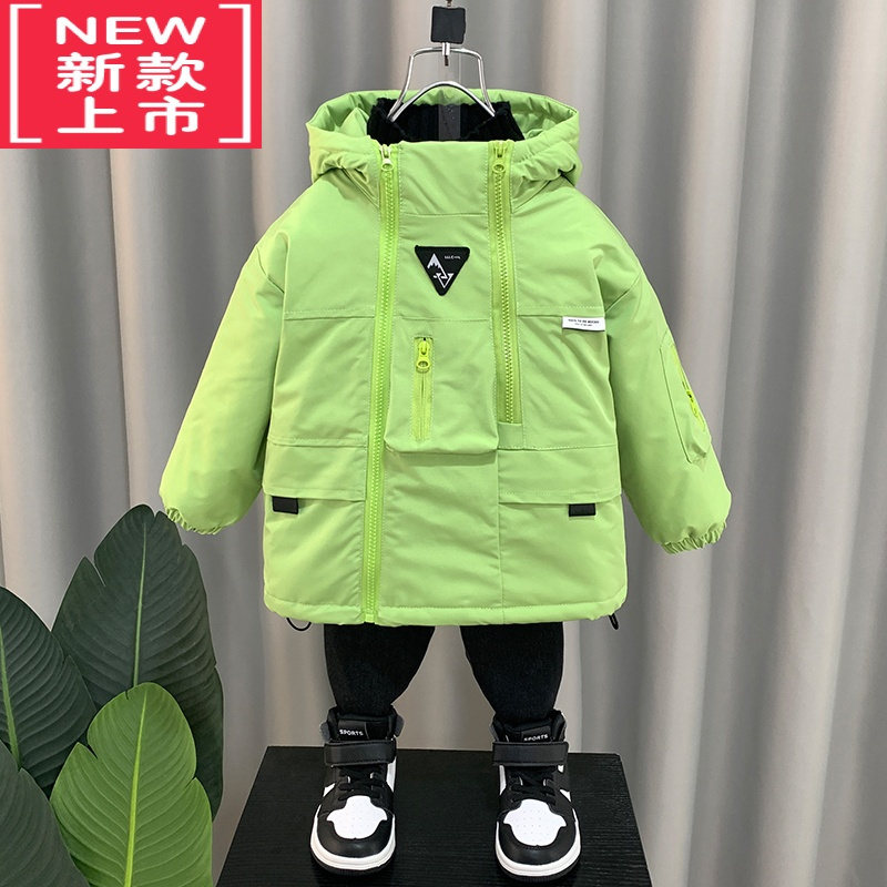 可莉允儿童男童棉衣外套冬季2022新款夹棉冲锋衣炸街棉服宝宝冬装上衣潮