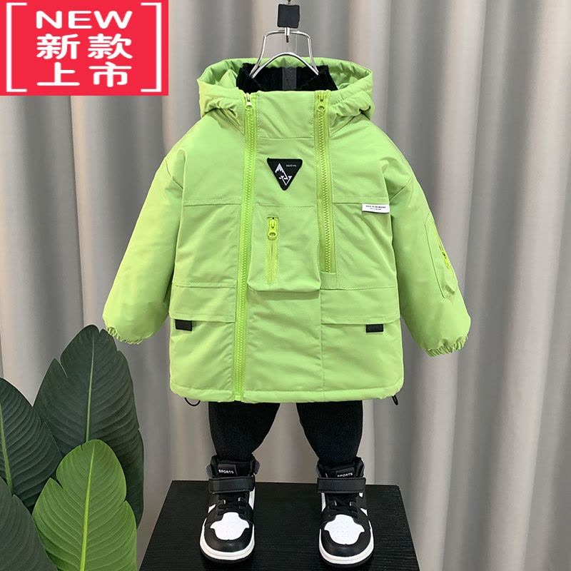 可莉允儿童男童棉衣外套冬季2022新款夹棉冲锋衣炸街棉服宝宝冬装上衣潮图片