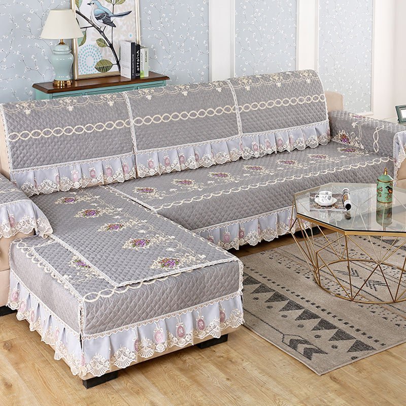 家柏饰(CORATED)沙发垫四季通用坐垫靠背垫北欧简约布艺沙发套罩防滑全包盖布 伊利亚灰 定制联系客服