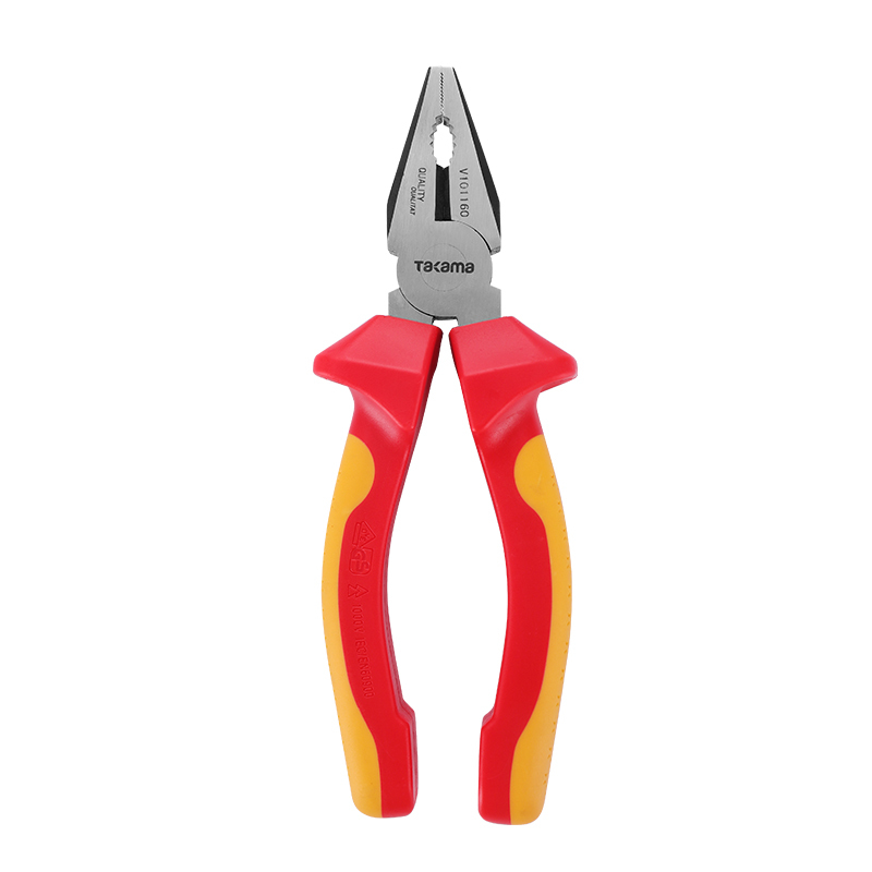 takama高松vde绝缘耐压钢丝钳老虎钳虎口钳子8英寸v101200视频