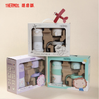 膳魔师(THERMOS)孕婴童保温杯FFH-293L吸管杯内胆316L不锈钢双盖多用290ML学饮杯礼盒装防滑底座绿色