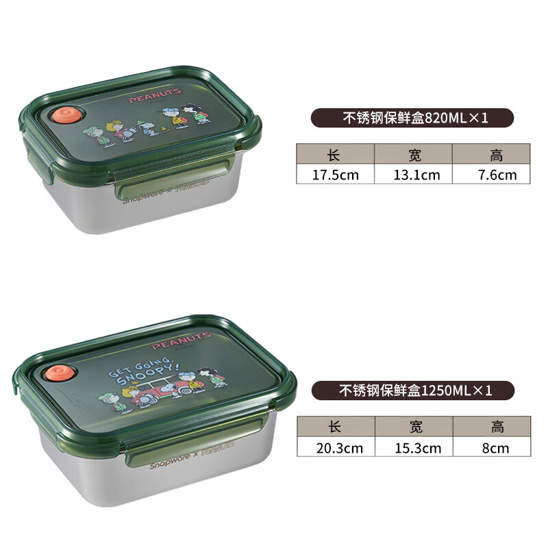 康宁(VISIONS)康宁+Snoopy联名款不锈钢保鲜盒(带保温袋)SN-8C12C/S-HP高清大图