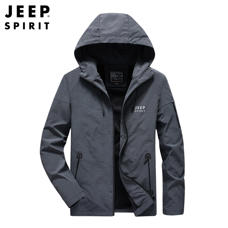 JEEP SPIRIT吉普男装外套2021秋季新款宽松加大码户外运动休闲男士外套