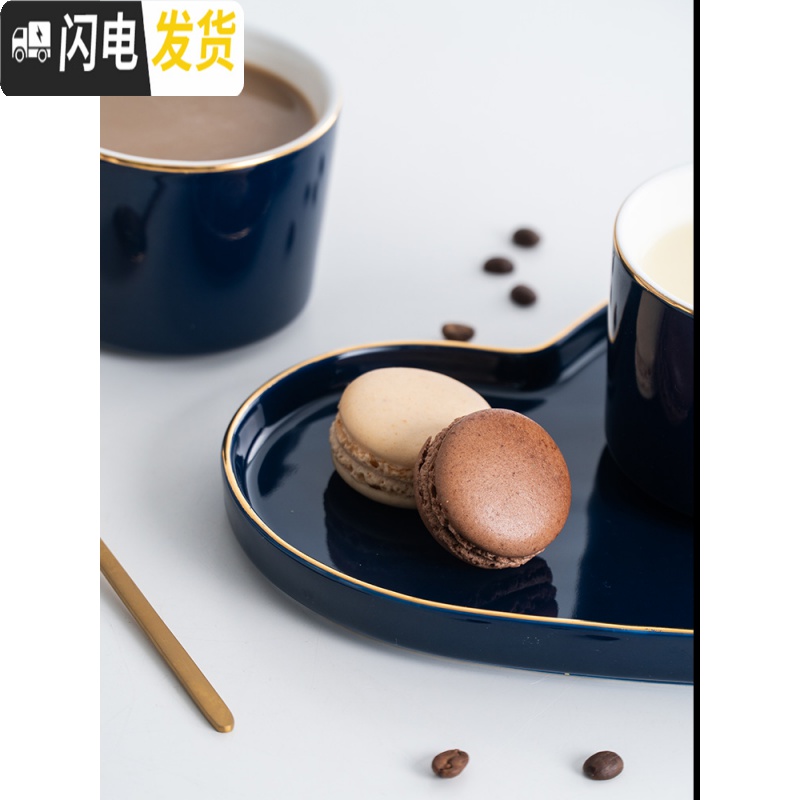 三维工匠创意咖啡杯带勺个性情侣陶瓷杯子一对情侣款家用水杯潮流马克杯碟高清大图