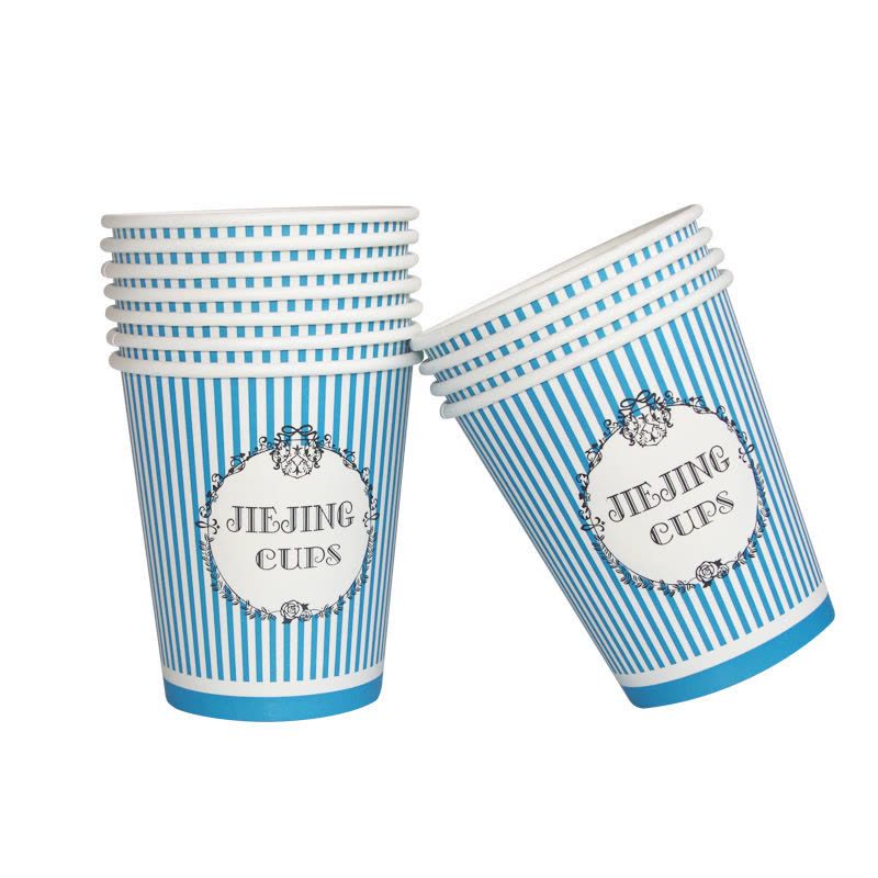 一次性纸杯环保加厚茶水杯多色家用商用广告办公室喝水杯整箱|粉花杯 80只图片