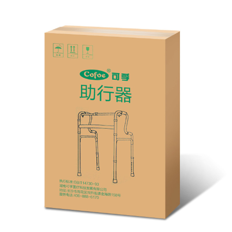 可孚助行辅助器四脚拐杖残疾人拐杖椅拐扙拐棍四脚老人助步器手杖扶手架(带脚轮)助行拐杖可伸缩 Cofoe