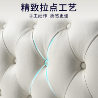 AIRLAND雅兰真皮双人软靠包床1.5m/1.8米现代简约卧室实木床架 西雅图 床加床垫组合套餐