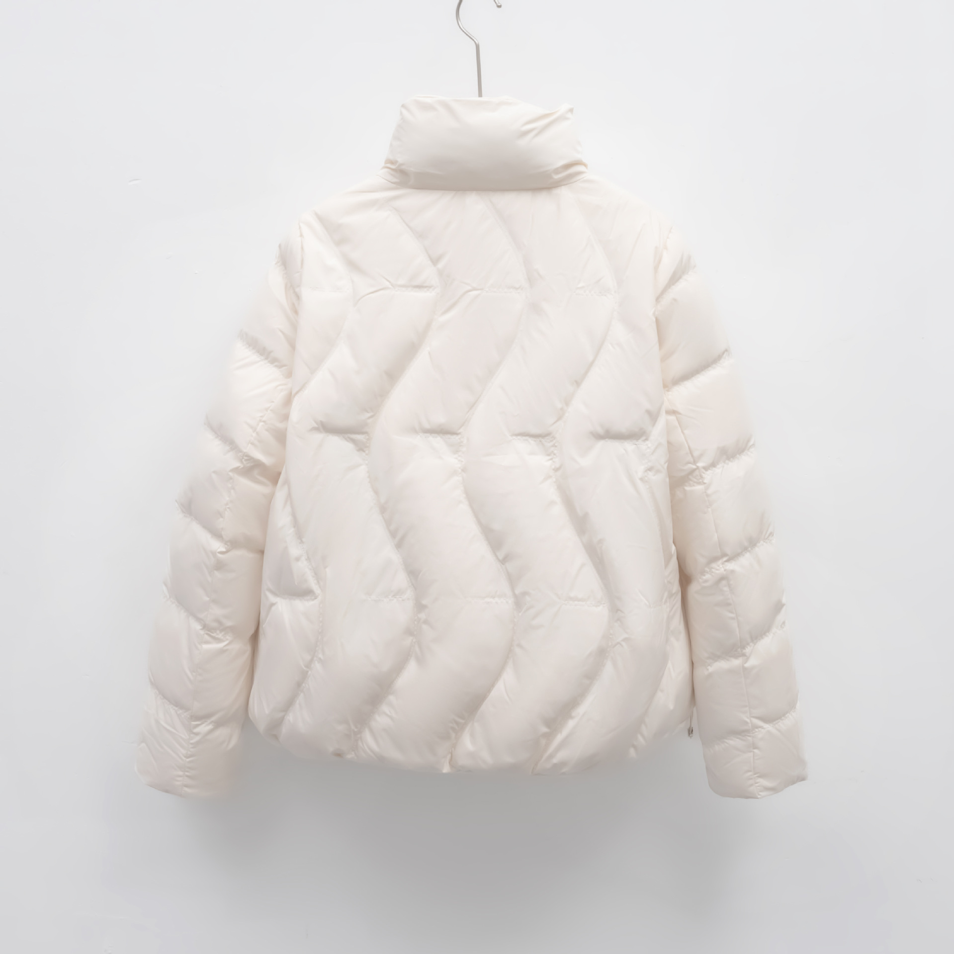 冬季保暖新款羽绒服女立领修身气质小个子简约纯色外套潮高清大图