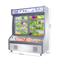 铭首(Minsow) HY-1600 1.6米 点菜柜 商用展示柜 上冷藏柜下微冻柜 保鲜柜 麻辣烫柜 商用陈列柜