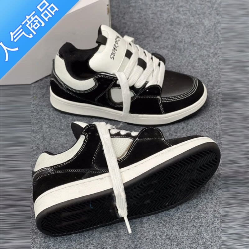 SUNTEK港风情侣小众面包鞋女2023春夏新款小白鞋ins超火运动休闲板鞋潮图片