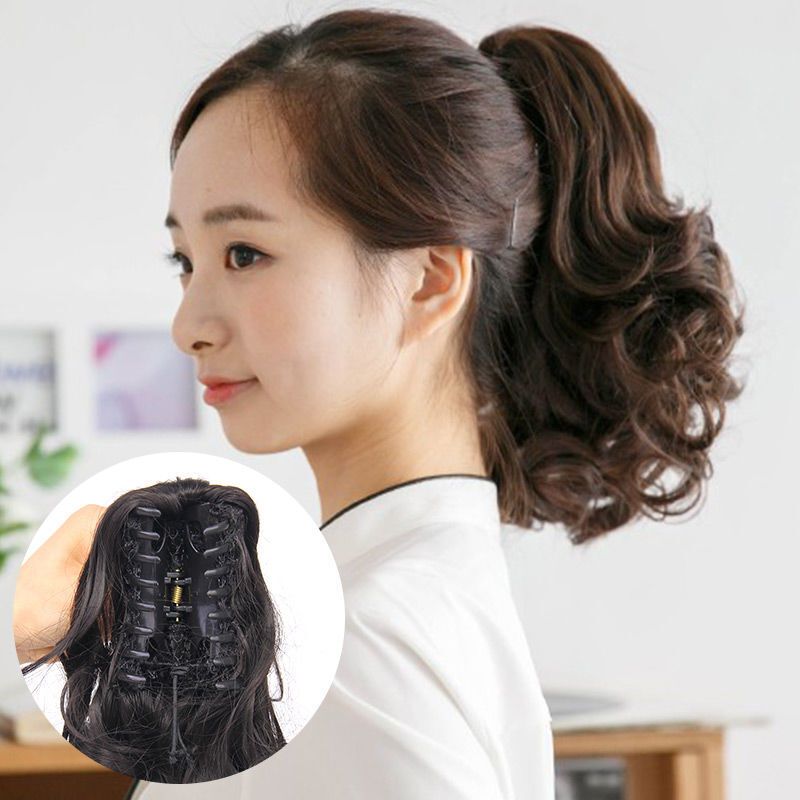 女马尾抓夹式韩版短卷马尾爪夹马尾辫浪梨花卷马尾