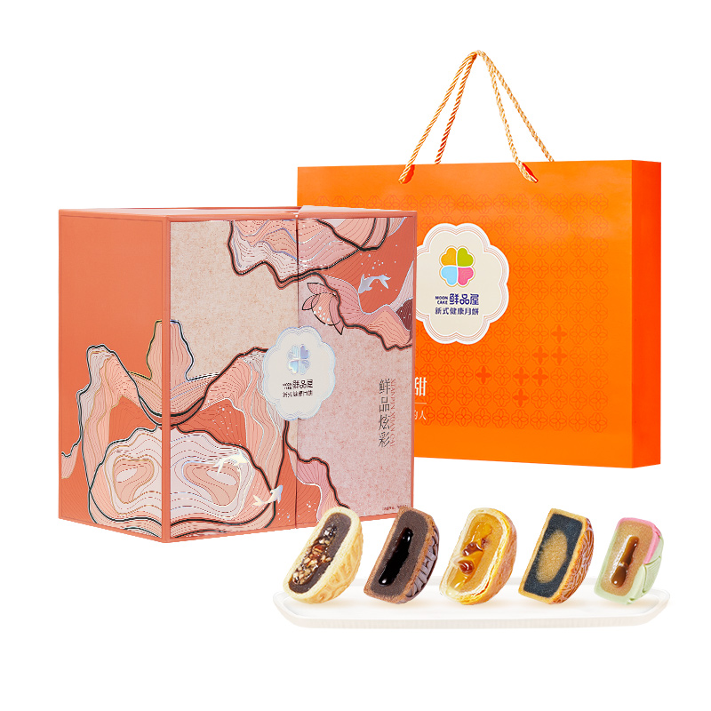 鲜品屋-855g鲜品炫彩月饼礼盒中秋礼盒臻味出品高清大图