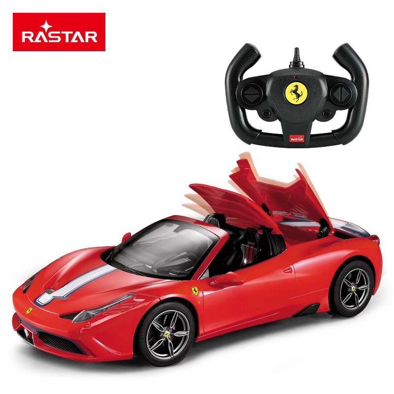 星辉(Rastar)1:14法拉利458遥控敞篷汽车 USB充电遥控车赛车74560红色