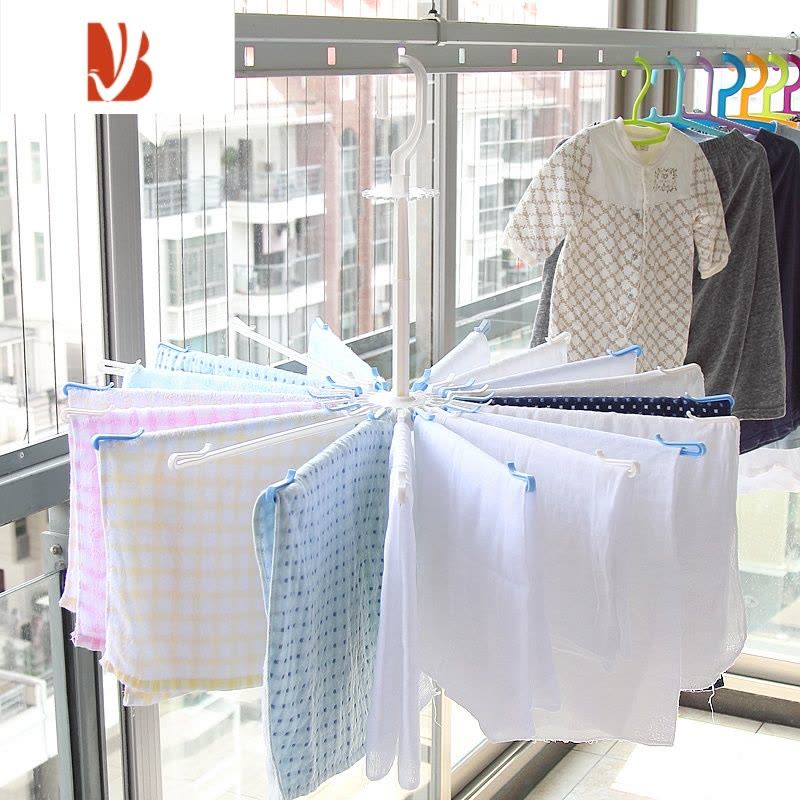 三维工匠晾衣服的架子尿布架防风阳台可折叠新生儿宝宝婴儿尿布凉衣架晒架图片