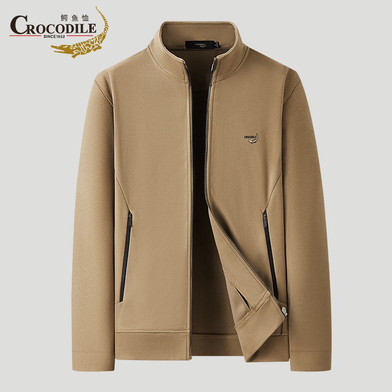 鳄鱼恤CROCODILE 男士夹克秋冬长袖商务休闲拉链外套高清大图