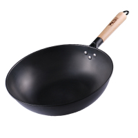康巴赫老铁锅无涂层铸铁炒锅炒菜锅具32cm 平底锅家用电磁炉燃气灶明火通用