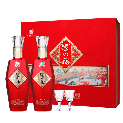 泸州老窖 泸州福酒福香千里 52度500ml*2浓香型白酒 礼盒款 佳节送礼 商务宴请（送礼袋）
