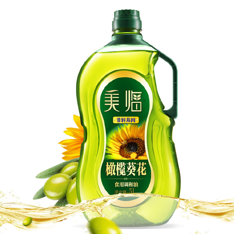 美临 橄榄葵花调和油 食用油 (含18%橄榄油) 5L