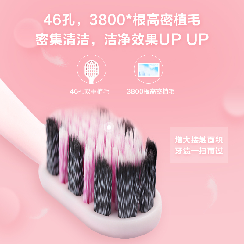 舒客牙刷护龈软毛细毛宽头牙刷情侣超细牙刷酵素牙膏组合装深层清洁 套装星沙樱花