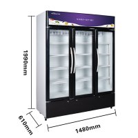 华美(Huamei)LC-980A升展示柜商用大容积 立式玻璃冷藏陈列柜 饮料啤酒酸奶超市便利店冷柜冰柜